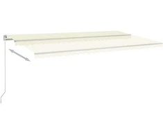 Rankiniu būdu ištraukiama markizė su LED, kreminė, 600x300cm