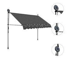 Rankiniu būdu ištraukiama markizė su LED, antracito, 300cm