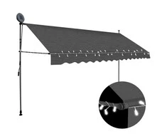 Rankiniu būdu ištraukiama markizė su LED, antracito, 350cm