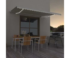 Rankiniu būdu ištraukiama markizė su LED, kreminė, 500x300cm