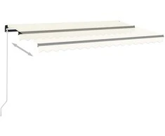 Rankiniu būdu ištraukiama markizė su LED, kreminė, 400x350cm
