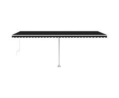 Rankiniu būdu ištraukiama markizė su LED, antracito, 600x300cm