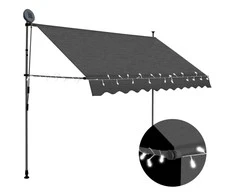 Rankiniu būdu ištraukiama markizė su LED, antracito, 250cm