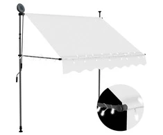 Rankiniu būdu ištraukiama markizė su LED, kreminė, 200cm