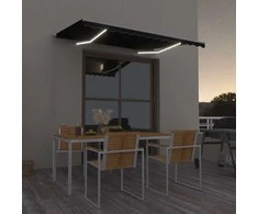 Rankiniu būdu ištraukiama markizė su LED, antracito, 300x250cm