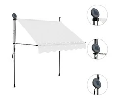 Rankiniu būdu ištraukiama markizė su LED, kreminė, 100cm