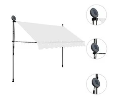 Rankiniu būdu ištraukiama markizė su LED, kreminė, 250cm