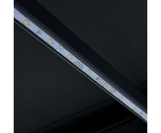 Rankiniu būdu ištraukiama markizė su LED, antracito, 450x300cm