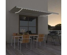 Rankiniu būdu ištraukiama markizė su LED, kreminė, 500x350cm