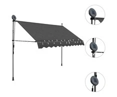 Rankiniu būdu ištraukiama markizė su LED, antracito, 250cm