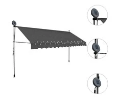 Rankiniu būdu ištraukiama markizė su LED, antracito, 400cm