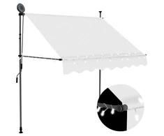 Rankiniu būdu ištraukiama markizė su LED, kreminė, 100cm