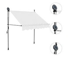 Rankiniu būdu ištraukiama markizė su LED, kreminė, 200cm