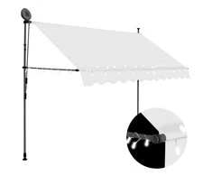 Rankiniu būdu ištraukiama markizė su LED, kreminė, 250cm