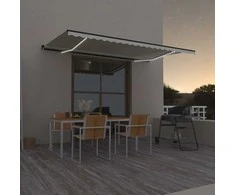 Rankiniu būdu ištraukiama markizė su LED, kreminė, 500x350cm