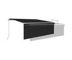 Rankiniu būdu ištraukiama markizė su uždanga, antracito, 4x3m