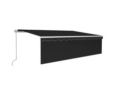 Rankiniu būdu ištraukiama markizė su uždanga, antracito, 5x3m