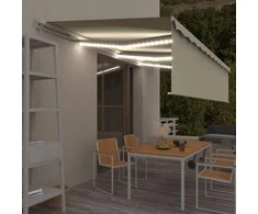 Rankiniu būdu ištraukiama markizė su uždanga, kreminė, 6x3m