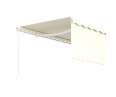 Rankiniu būdu ištraukiama markizė su uždanga, kreminė, 4x3m
