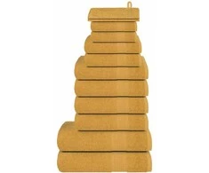 Rankšluostis Rankšluosčių rinkinys, 12vnt., auksiniai, 100%medvilnė, 360g/m²