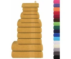Rankšluostis Rankšluosčių rinkinys, 12vnt., auksiniai, 100%medvilnė, 360g/m²