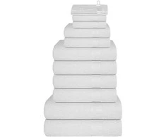 Rankšluostis Rankšluosčių rinkinys, 12vnt., balti, 100% medvilnė, 360g/m²