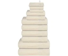 Rankšluostis Rankšluosčių rinkinys, 12vnt., kreminiai, 100%medvilnė, 360g/m²