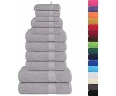 Rankšluostis Rankšluosčių rinkinys, 12vnt., pilki, 100% medvilnė, 360g/m²
