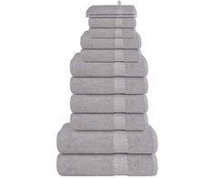 Rankšluostis Rankšluosčių rinkinys, 12vnt., pilki, 100% medvilnė, 360g/m²