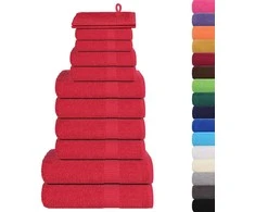 Rankšluostis Rankšluosčių rinkinys, 12vnt., raudoni, 100% medvilnė, 360g/m²