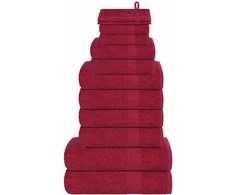 Rankšluostis Rankšluosčių rinkinys, 12vnt., raudoni, 100% medvilnė, 360g/m²