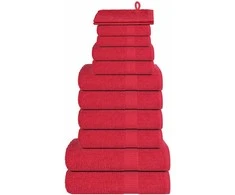 Rankšluostis Rankšluosčių rinkinys, 12vnt., raudoni, 100% medvilnė, 360g/m²