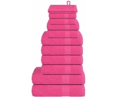 Rankšluostis Rankšluosčių rinkinys, 12vnt., rožiniai, 100% medvilnė, 360g/m²