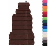 Rankšluostis Rankšluosčių rinkinys, 12vnt., rudi, 100% medvilnė, 360g/m²