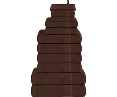 Rankšluostis Rankšluosčių rinkinys, 12vnt., rudi, 100% medvilnė, 360g/m²