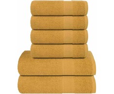 Rankšluostis Rankšluosčių rinkinys, 6vnt., auksiniai, 100% medvilnė, 360g/m²