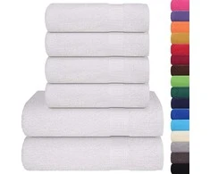 Rankšluostis Rankšluosčių rinkinys, 6vnt., balti, 100% medvilnė, 360g/m²