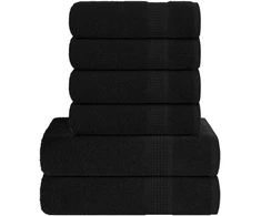 Rankšluostis Rankšluosčių rinkinys, 6vnt., juodi, 100% medvilnė, 600g/m²