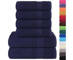 Rankšluostis Rankšluosčių rinkinys, 6vnt., mėlyni, 100% medvilnė, 360g/m²