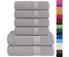 Rankšluostis Rankšluosčių rinkinys, 6vnt., pilki, 100% medvilnė, 360g/m²