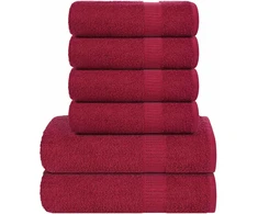 Rankšluostis Rankšluosčių rinkinys, 6vnt., raudoni, 100% medvilnė, 360g/m²