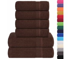 Rankšluostis Rankšluosčių rinkinys, 6vnt., rudi, 100% medvilnė, 360g/m²
