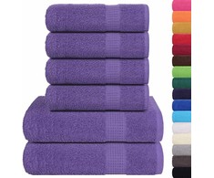 Rankšluostis Rankšluosčių rinkinys, 6vnt., violetiniai, medvilnė, 360g/m²