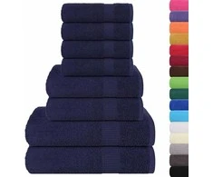 Rankšluostis Rankšluosčių rinkinys, 8vnt., mėlyni, 100% medvilnė, 360g/m²