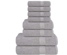 Rankšluostis Rankšluosčių rinkinys, 8vnt., pilki, 100% medvilnė, 360g/m²