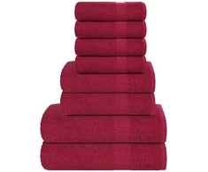 Rankšluostis Rankšluosčių rinkinys, 8vnt., raudoni, 100% medvilnė, 360g/m²