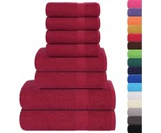 Rankšluostis Rankšluosčių rinkinys, 8vnt., raudoni, 100% medvilnė, 360g/m²