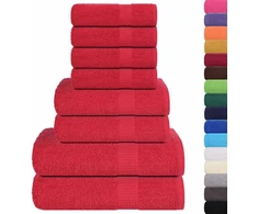 Rankšluostis Rankšluosčių rinkinys, 8vnt., raudoni, 100% medvilnė, 360g/m²
