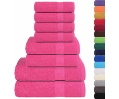 Rankšluostis Rankšluosčių rinkinys, 8vnt., rožiniai, 100% medvilnė, 360g/m²
