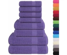 Rankšluostis Rankšluosčių rinkinys, 8vnt., violetiniai, medvilnė, 360g/m²
